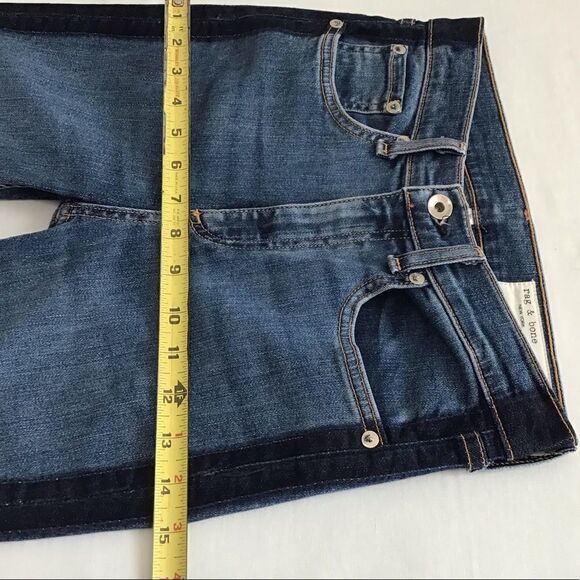 Rag & Bone Blue Side Stripe Skinny Jeans In Indigo Tux Good Condition Size 25 - Picture 10 of 12